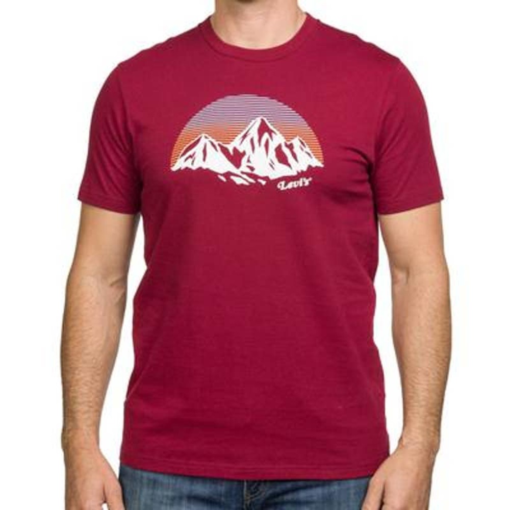 Levi's Graphic T-Shirt Burgundy XL Short Sleeve Mountainsu